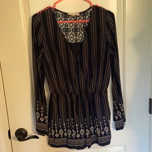 Long sleeve shorts romper